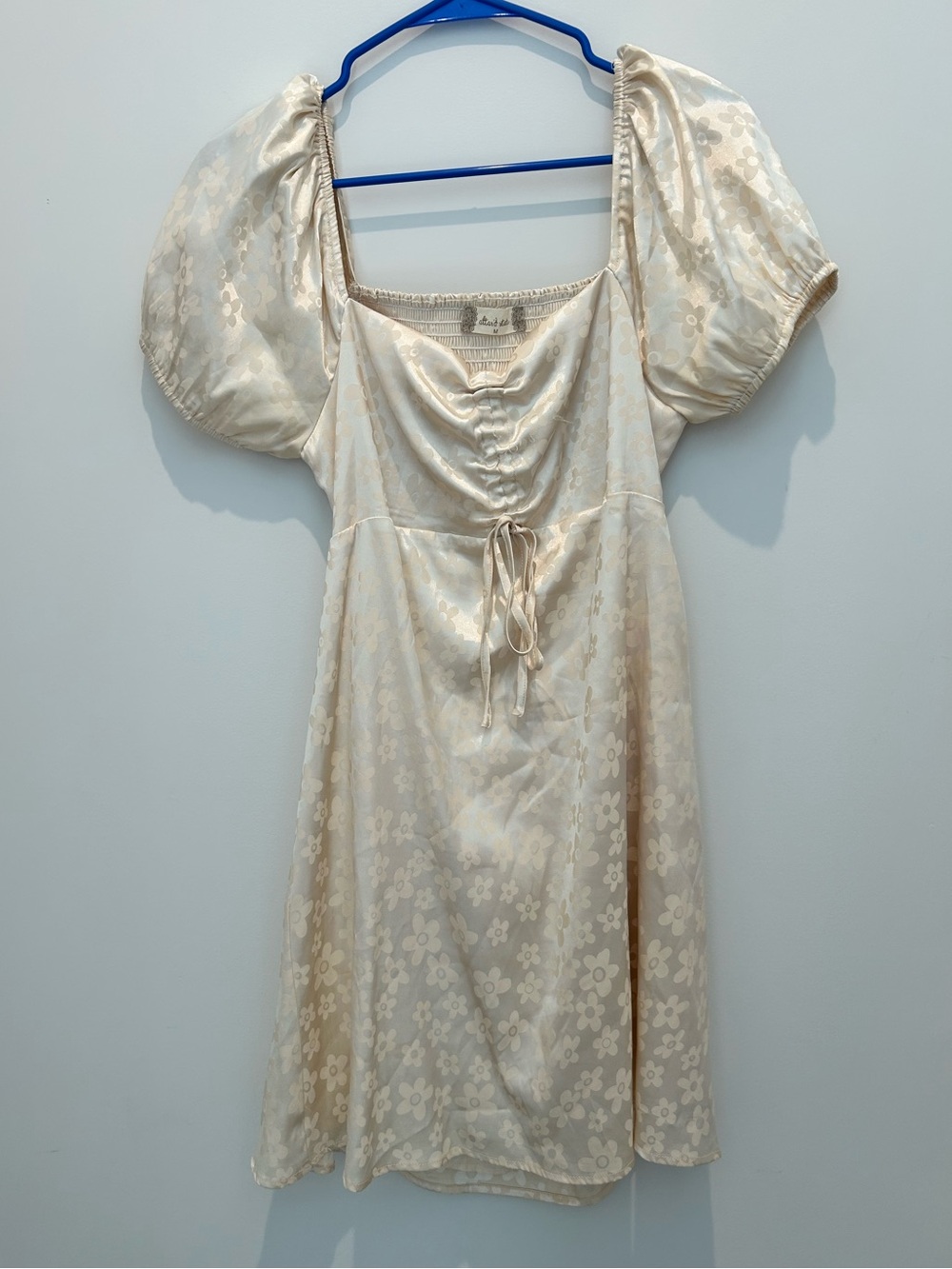 Cream satiny floral sundress